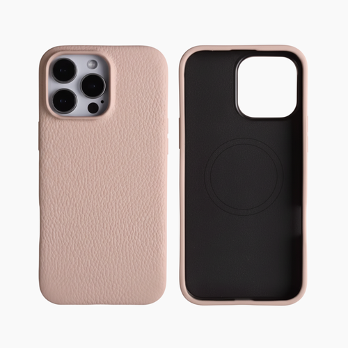 FIORE iPhone MagSafe Läderfodral rosa/beige