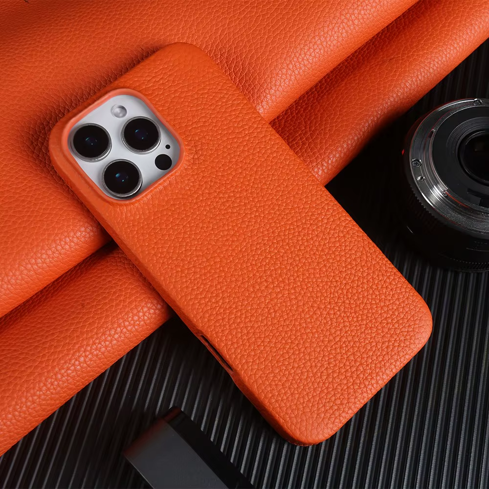 VITELLI iPhone MagSafe Läderfodral Orange