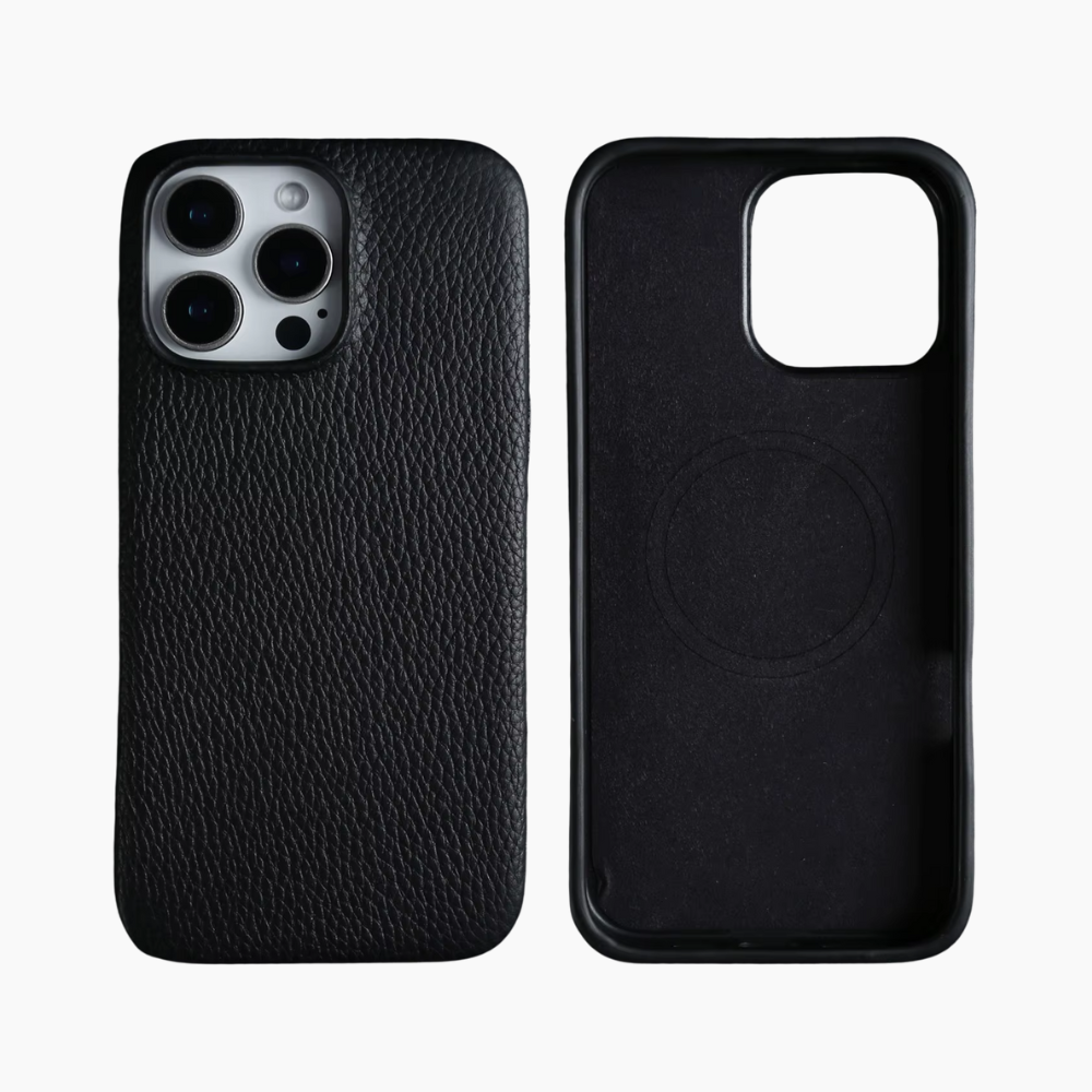 LORENZO iPhone MagSafe Läderfodral Svart