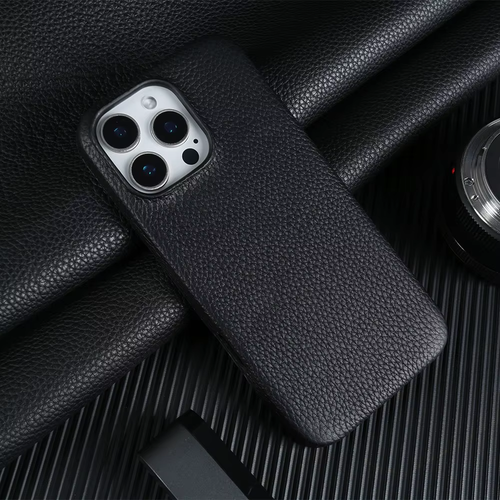 LORENZO iPhone MagSafe Läderfodral Svart