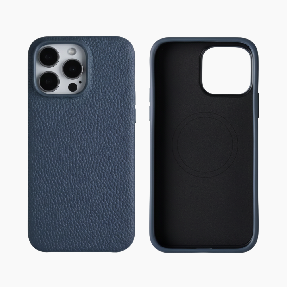 VALENTI iPhone MagSafe Läderfodral Blå